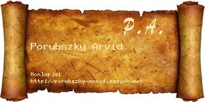 Porubszky Arvid névjegykártya